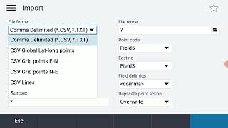 CanLearn  Importation dun fichier CSV dans une étude Trimble Access sur TSC5 [upl. by Boone403]