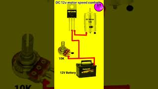 12v DC motor speed control circuit diagram  shorts [upl. by Esinart4]