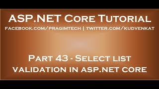 Select list validation in asp net core [upl. by Grazia]