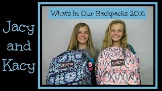 Back to School 2016  Supplies Haul  Whats in Our Backpacks  Jacy and Kacy [upl. by Hgeilyak584]