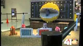 Canstruction on display at Ward Parkway Center [upl. by Sharla]