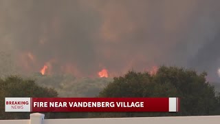 Evacuation warnings lifted for 130acre vegetation fire east of Vandenberg Village [upl. by Sitof]