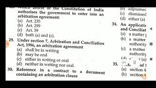 arbitration and conciliation act 1996 mcq multiple choice questions [upl. by Aitnahs]