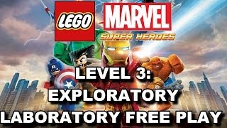 LEGO Marvel Super Heroes Lvl 3 Exploratory Laboratory FREE PLAY All Minikits amp Stan Lee in Peril [upl. by Nylazor]