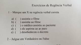 Exercícios de Regência Verbal [upl. by Ducan7]