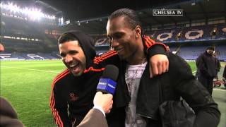 Chelsea FC  Drake and Drogba post match reaction Benfica [upl. by Alyacim]