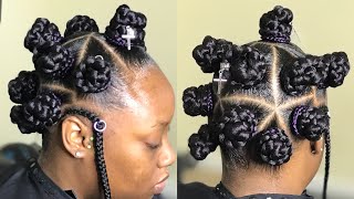 Jumbo Triangle Part Bantu Knots STEP BY STEPHOW TO BEGINNER FRIENDLY [upl. by Boser]