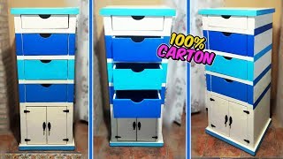 Awesome crafts that you can do with cardboard  filing cabinet with drawers DIY  Mr DIY [upl. by Eelyrehc]