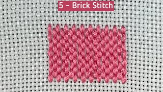 5  Brick Stitch Needlepoint Stitch tutorial needlework embroiderystitches canvasstitch [upl. by Eelatsyrc887]