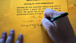 AP Specific Heat Final Temp Metal Dropped into Water [upl. by Qidas]