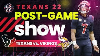 Texans vs Vikings POST GAME SHOW Texans 22 GAME RECAP [upl. by Idhem]