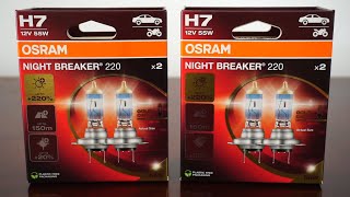 OSRAM NIGHT BREAKER 220 H7 Halogen Unboxing Review [upl. by Anitsrhc]