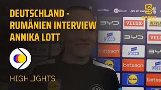 Deutschland  Rumänien  Interview Annika Lott HandballWM der Frauen 2023  SDTV Handball [upl. by Chapell]