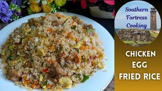 Chicken Fried rice Recipe Sinhala Chicken Eggs Fried rice Recipe by Southern Fortress Cooking [upl. by Ballou14]