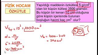 TYT Fizik 6 ders Özkütle 2 özkütle problemleri karışımların özkütleleri tyt tytkamp yks2025 [upl. by Yran]