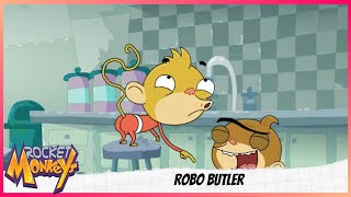 Rocket Monkeys  Full Episode  Robo Butler [upl. by Enialedam784]