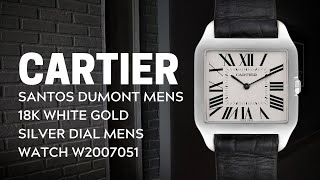 Cartier Santos Dumont Mens 18k White Gold Silver Dial Mens Watch W2007051 Review  SwissWatchExpo [upl. by Annaer864]