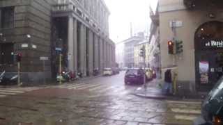 walking tour in Milan Italy February 2013 a snowing day 720p [upl. by Aivato425]