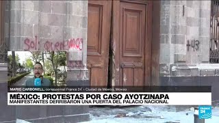 Informe desde Ciudad de México manifestantes por caso Ayotzinapa atacaron el Palacio Nacional [upl. by Euqnomod]