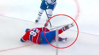 Cedric Pare HIT on Patrik Laine Injury  Montreal Canadiens Toronto Maple Leafs 2024 NHL Highlights [upl. by Ennaisoj]