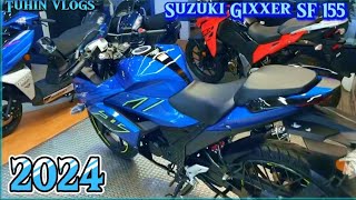 2024 New Model Suzuki Gixxer SF 155 BS7 E20 OBD2 New Blue Colour Review 2024  Price And Mileage [upl. by Violante886]