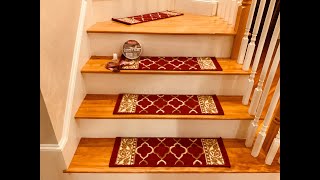 How To Install Carpet Stair Treads NonSlip Easy 30 Minutes DIY Home Improvement Project [upl. by Samara444]