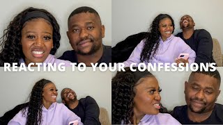 Hhehake REACTING TO YOUR CONFESSIONS  South African YouTubers  Couples Channel [upl. by Elrebmik418]