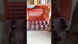 Maxirich capsule uses in hindi  Best Multivitamin Capsules [upl. by Eerpud]