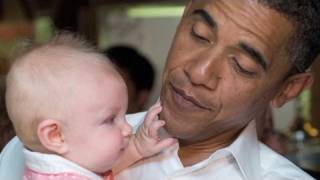 Obama embraces his youngest fans [upl. by Aikenahs]