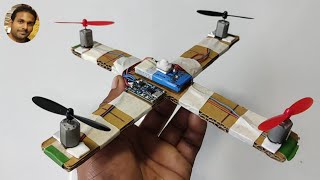 How to make Drone  Drone banane ka tarika  Diy 4 propeller Drone [upl. by Imim]