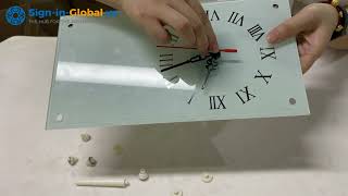 Sublimation Blank Round Glass Photo Frame Clock Installation Video [upl. by Uahc]