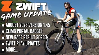 ZWIFT Update 145 August 2023  Climb Portal Badges  New Race Result Screen  Play Updates [upl. by Drhacir]