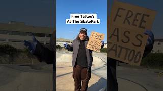 Giving Away Free Tattoos 👀 tattooartist celebrity harborcity skatepark [upl. by Namso]