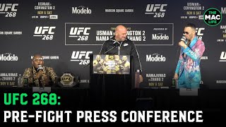 UFC 268 PreFight Press Conference Colby Covington offers to call Usmans dads parole officer [upl. by Rese]