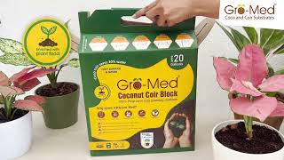 GroMed Organic Coco Coir Block Enriched with Plant Food  Best Cocount Coir for Plants amp Gardening [upl. by Acihsay93]