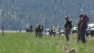 Elk shed hunt in Greenough draws hundreds of wildlife enthusiasts [upl. by Assenna912]