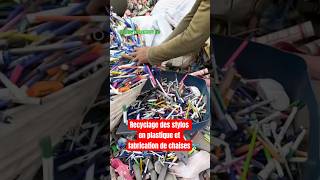 Recyclage des stylos en plastique et fabrication de chaises recycling productionplasticrecycling [upl. by Corine25]