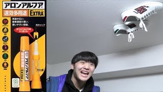 瞬間接着剤で友達の10万円以上する靴を天井に貼ってみた【ドッキリ】 [upl. by Anikat730]