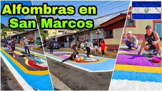 Alfombras en San Marcos Viernes Santo en El Salvador [upl. by Oznohpla633]