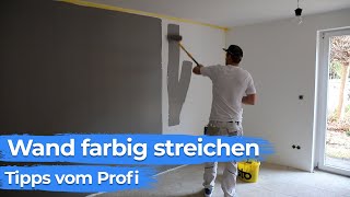 Wand perfekt FARBIG streichen  Tipps zum selbst machen [upl. by Birecree170]