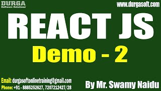 REACT JS tutorials  Demo  2  by Mr Swamy Naidu On 14072023 830PM IST [upl. by Ateekal699]