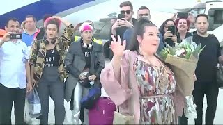 Eurovision winner Netta Barzilai lands in Israel [upl. by Orsay350]