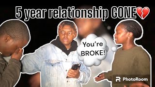 MAKING COUPLES SWITCH PHONES pt2 💔📲 Loyalty test  PUBLIC INTERVIEW [upl. by Ahsrop]