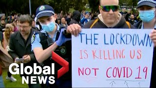 Protesters clash with police at antilockdown demonstration in Trafalgar Square [upl. by Chastity583]