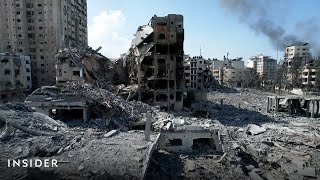 Drone Footage Shows Destruction In Gaza And Israel  Insider News [upl. by Eked]