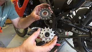 2022 KLR 650 Sprocket change to lower gearing [upl. by Reiners500]