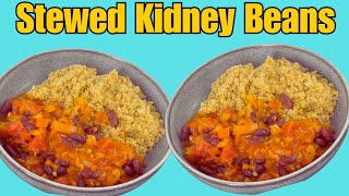 Stewed Kidney beans easy teasty recipe Jamaica Recipe  Meat Free Monday [upl. by Nomis222]