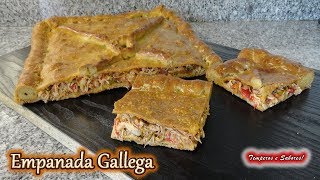 EMPANADA GALLEGA CON POLLO receta completa Relleno Masa y preparación fácil [upl. by Frants]