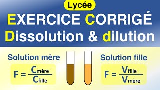 Les solutions aqueuses  dissolution et dilution  Chimie  Lycée [upl. by Millan]