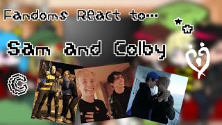 Fandoms React to…  Sam and Colby  15  Gacha Club  GCRV [upl. by Yleen]